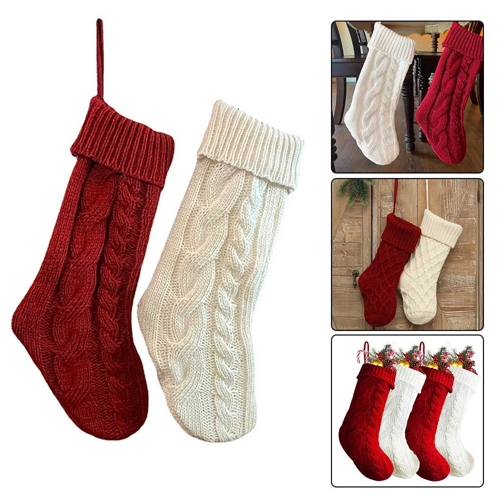 48CM Knitted Christmas Stockings Decoration Christmas Gift Bag For Family Fireplace New Year Xmas Tree Decor Christmas Stocks
48CM Knitted Christmas Stockings Decoration Christmas Gift Bag For Family Fireplace New Year Xmas Tree Decor Christmas Stocks
