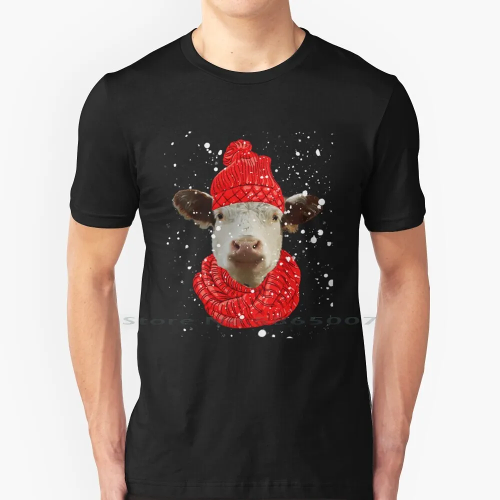 

Christmas T Shirt 100% Cotton Cowboy Cowgirl Cattle Moo Cow Lover Cute Cow Funny Cow For Farmers Farm For Men Women I Love