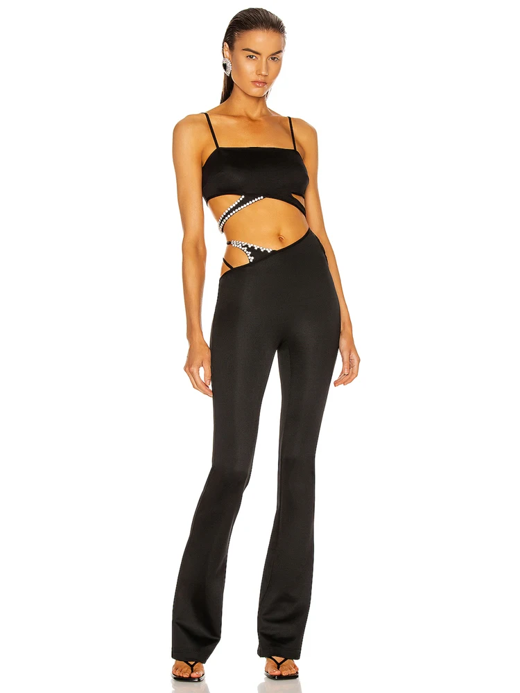 DEIVE TEGER New Summer Women's Sexy Spaghetti Strap Mini Crop Top Long Pants Hollow Out Jumpsuit Elegant Party Chic Women Wear
DEIVE TEGER New Summer Women's Sexy Spaghetti Strap Mini Crop Top Long Pants Hollow Out Jumpsuit Elegant Party Chic Women Wear