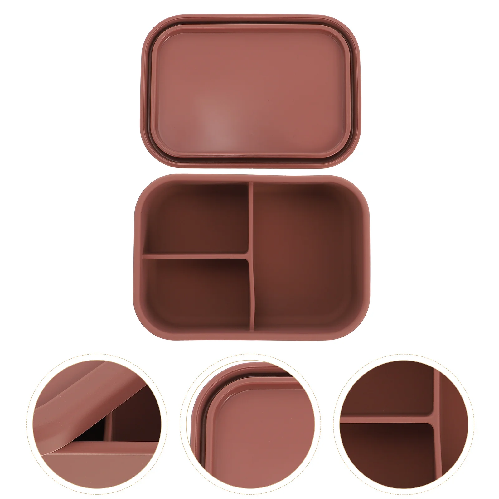Silicone Bento Box Portable with Lid Multi- grid Outdoor Storage Container for School Office Work Students Lunch Holder Red 
Silicone Bento Box Portable with Lid Multi- grid Outdoor Storage Container for School Office Work Students Lunch Holder Red