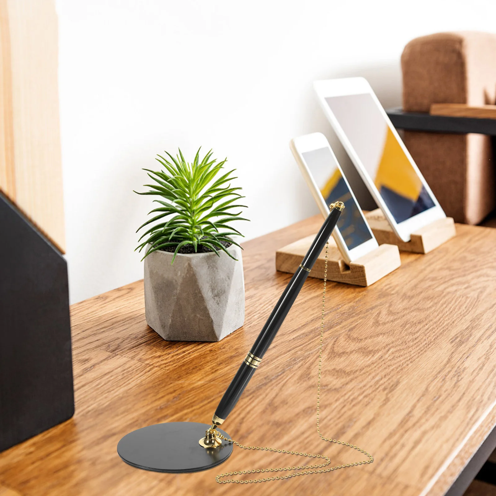 Stainless Steel Business Pen Table Fixed Delicate Brush Pens Chain Desktop Signature Signing 
Stainless Steel Business Pen Table Fixed Delicate Brush Pens Chain Desktop Signature Signing