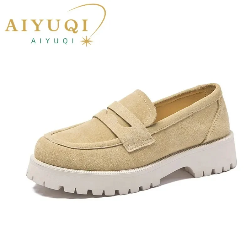 Women Loafers Shoes Suede Genuine Leather 2023 British Style Women's Spring Shoes Thick Bottom Large Size Ladies Shoes
Women Loafers Shoes Suede Genuine Leather 2023 British Style Women's Spring Shoes Thick Bottom Large Size Ladies Shoes