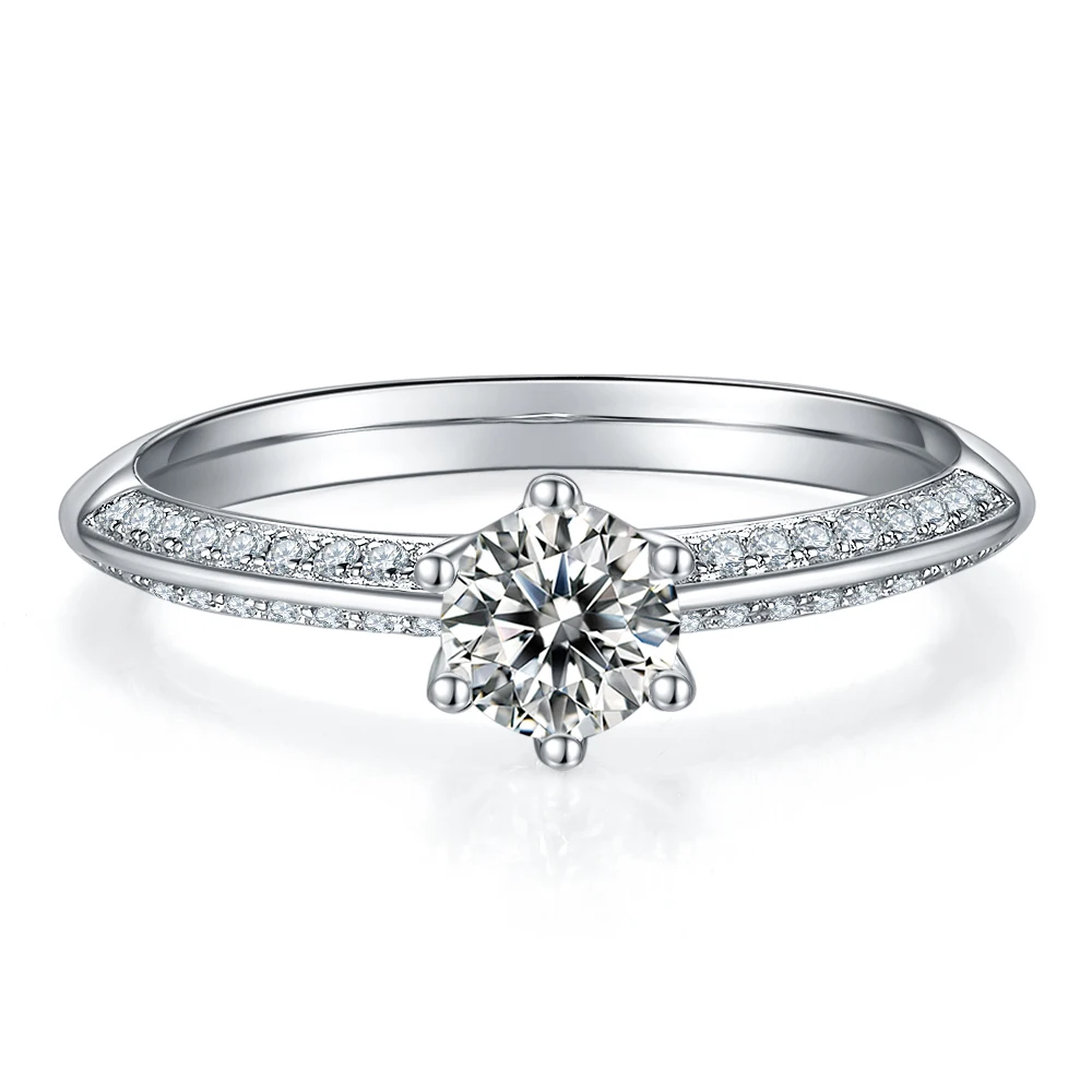 Luxury Straight Arm 100% S925 Sterling Silver White Gold Plated D VVS1 0.5CT Moissanite Women Engagement Wedding Ring For Gift
Luxury Straight Arm 100% S925 Sterling Silver White Gold Plated D VVS1 0.5CT Moissanite Women Engagement Wedding Ring For Gift