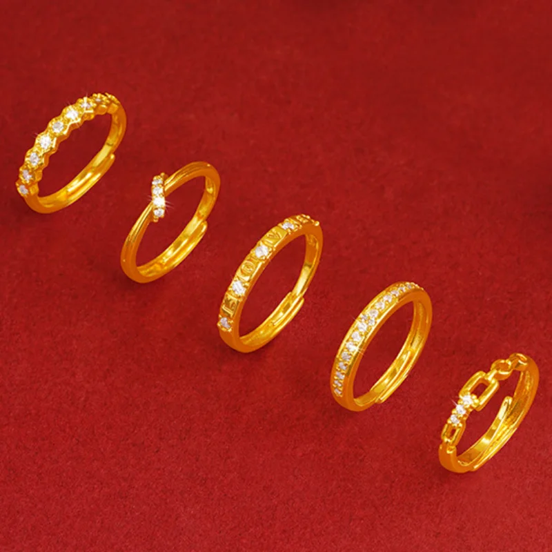 24K Gold Tiny Rings Luxury Wedding Engagement Cubic Zircon Bridal Marriage Rings for Women Men Dainty Finger Ring Jewelry 
24K Gold Tiny Rings Luxury Wedding Engagement Cubic Zircon Bridal Marriage Rings for Women Men Dainty Finger Ring Jewelry