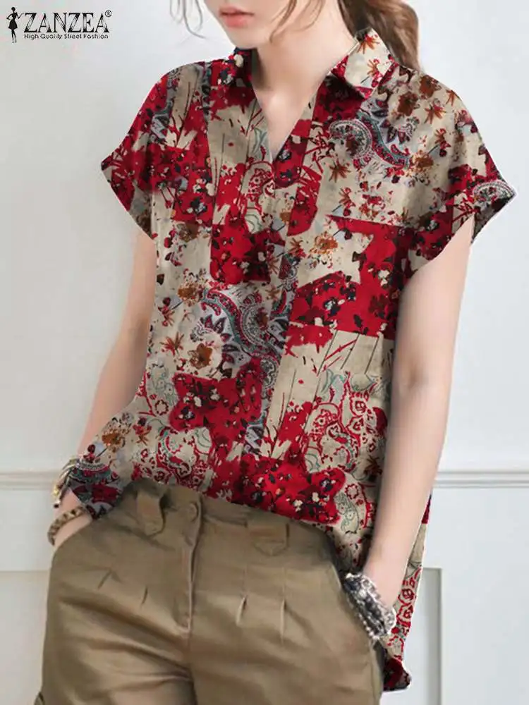 ZANZEA Vintage Bohemian Printed Women Blouse 2023 New Cotton OL Shirt Collared Summer Short Sleeve Loose Top Female Tunic Blusas
ZANZEA Vintage Bohemian Printed Women Blouse 2023 New Cotton OL Shirt Collared Summer Short Sleeve Loose Top Female Tunic Blusas