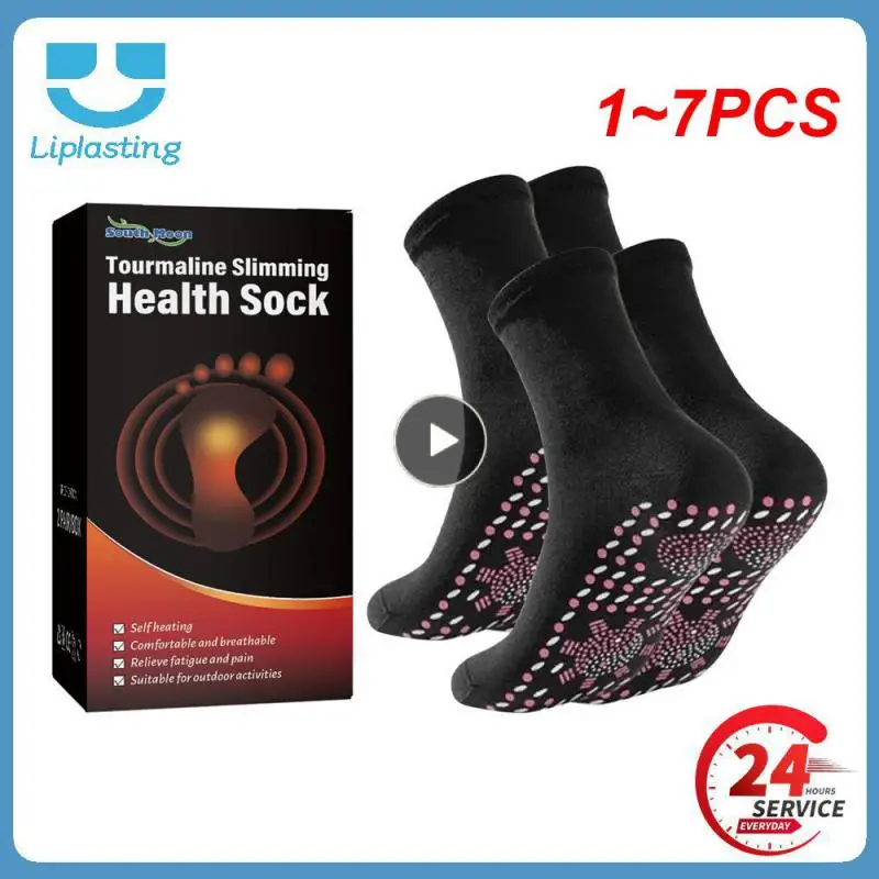 

1~7PCS Winter Warm Magnetic Thermal Socks Comfortable Non-slip Foot Heated Socks Anti-Fatigue Arch Support Camping Hiking Skiing
