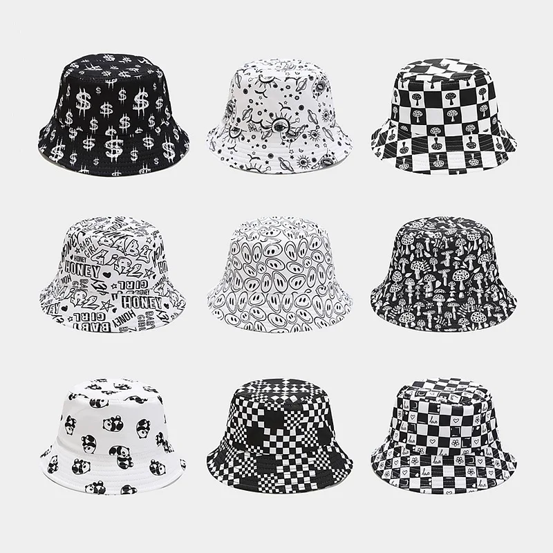 European and American Personalized Black and White Matching Trend Bucket Hat Spring and Summer Outdoor Sun Hat
European and American Personalized Black and White Matching Trend Bucket Hat Spring and Summer Outdoor Sun Hat