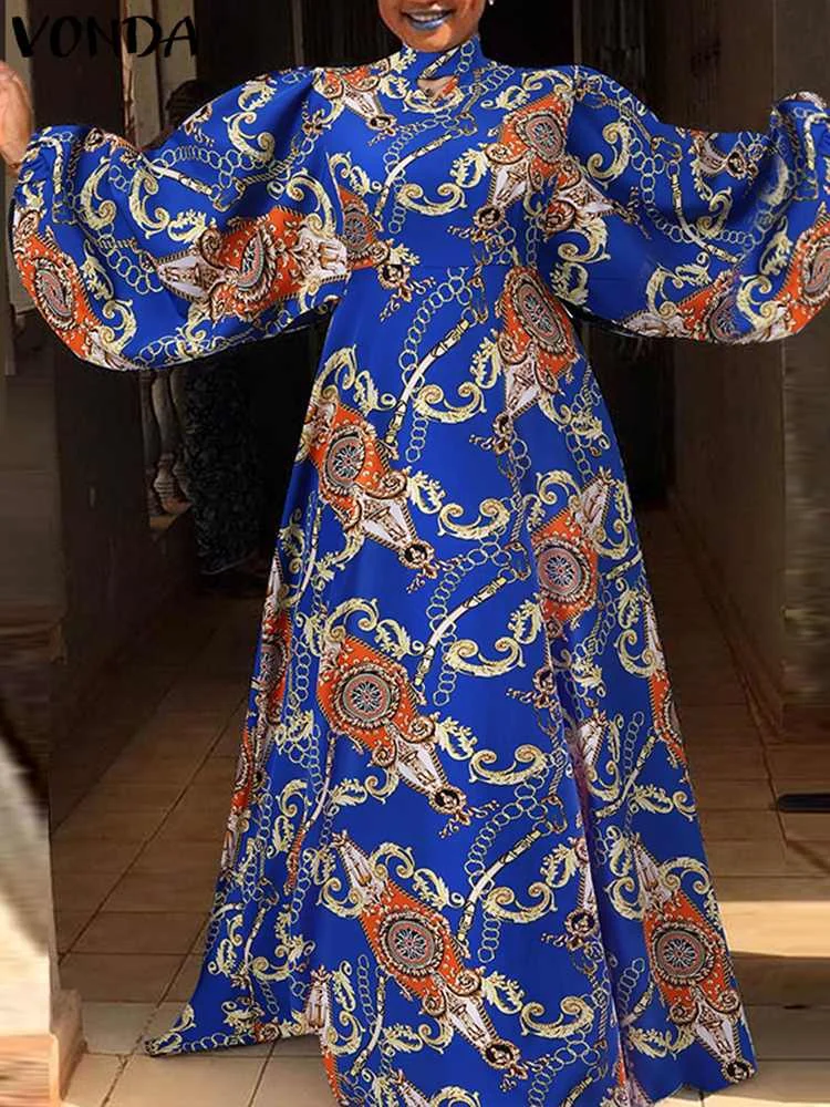 Women Vintage Printed Maxi Dress VONDA Bohemian Autumn Lantern Sleeve Long Holiday Robe Femme Casual Stand Collar Party Vestidos
Women Vintage Printed Maxi Dress VONDA Bohemian Autumn Lantern Sleeve Long Holiday Robe Femme Casual Stand Collar Party Vestidos