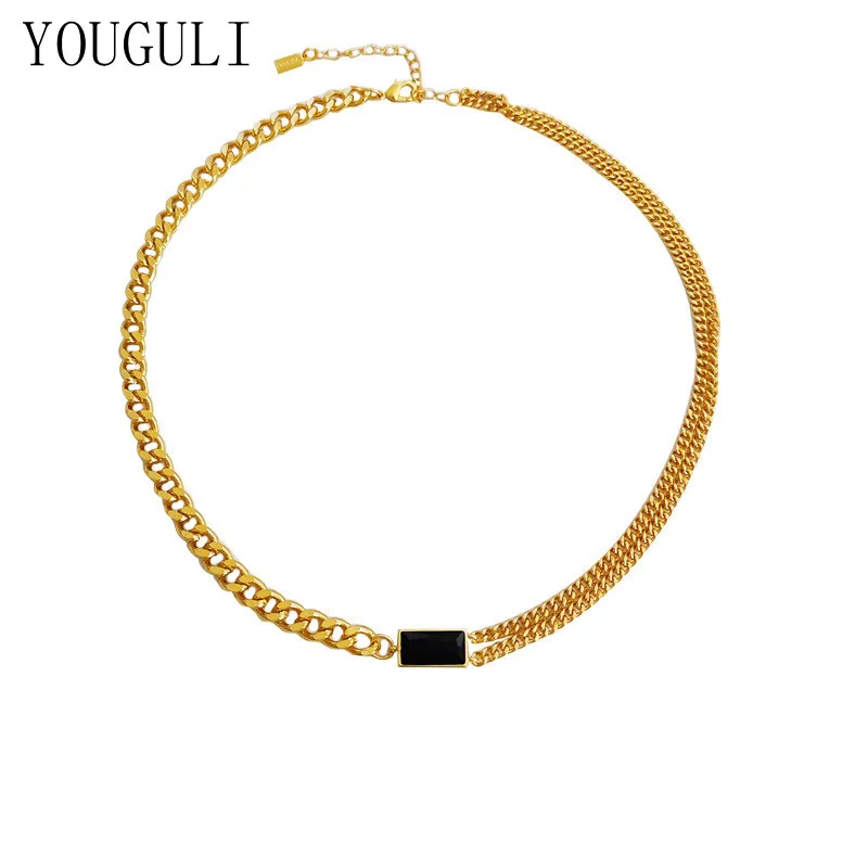 Trendy Jewelry Black Glass Choker Necklace Popular Design Hot Selling Asymmetrical Chain Necklace For Celebration Gifts
Trendy Jewelry Black Glass Choker Necklace Popular Design Hot Selling Asymmetrical Chain Necklace For Celebration Gifts