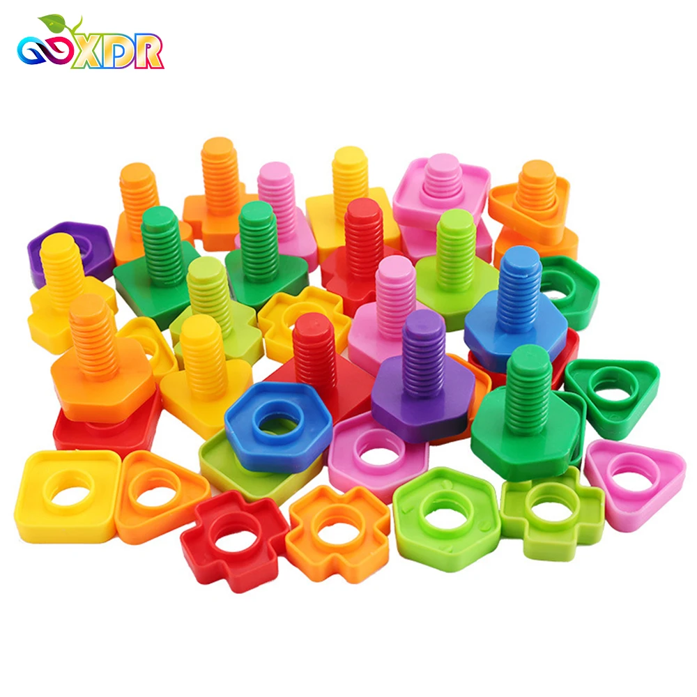 10/20pcs Set Screw Building Blocks Creative Mosaic Puzzle Toys For Children Plastic Insert Nut Shape Boys Educational Toy - купить по