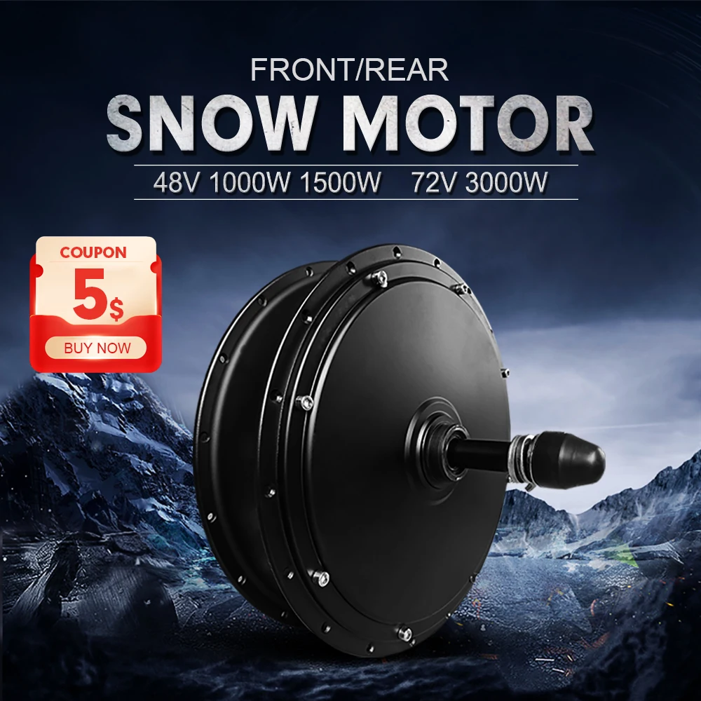 

Electric Bike Fat Tire Motor 48V 1000W 1500W 72V 3000W Snow Ebike Brushless Gearless Motor Wheel For snow EBike Conversion Kit