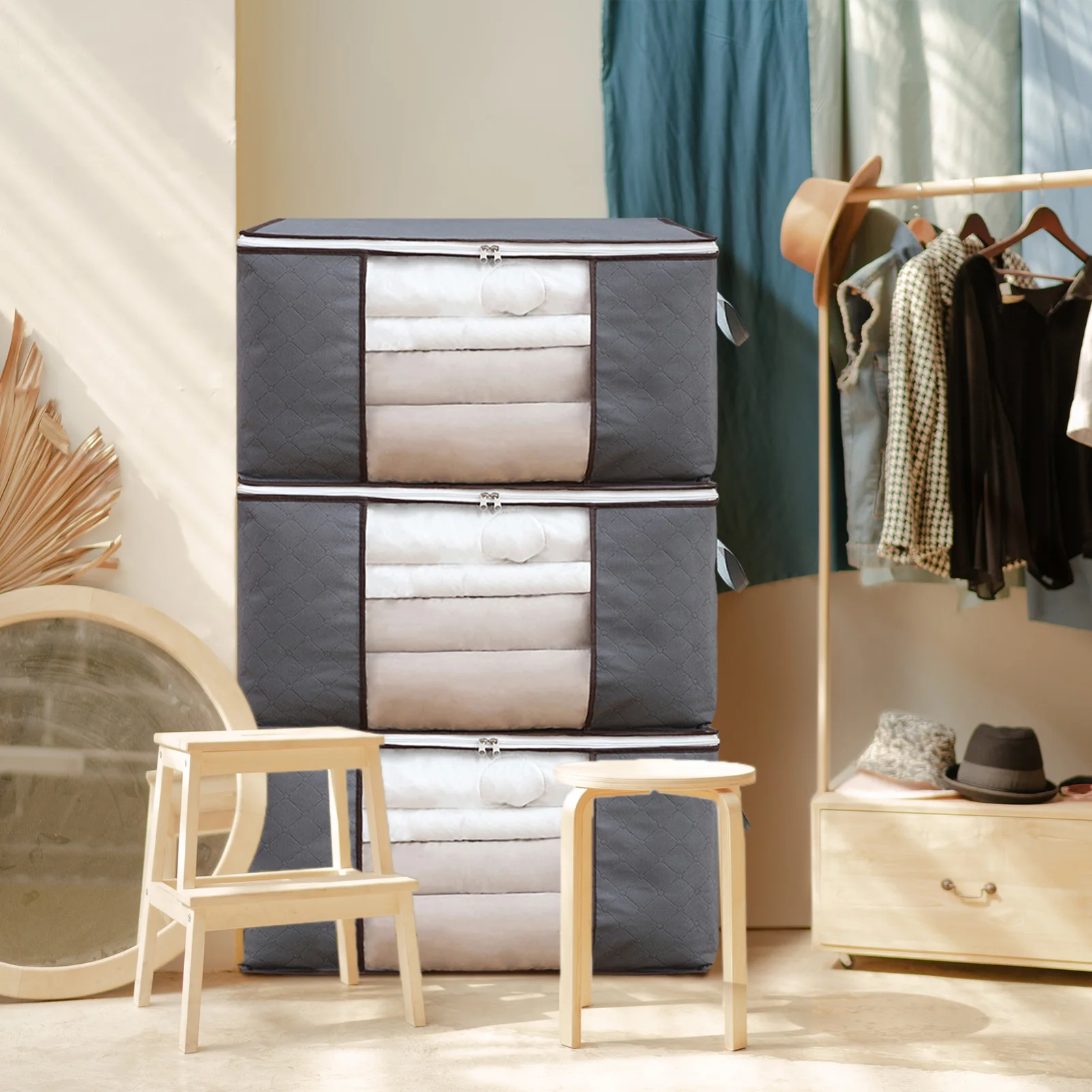 3Pcs Clothes Storage Organizer Large Capacity Clothes Storage Bag Organizer Box Durable Storage Bins With Reinforced Handle
3Pcs Clothes Storage Organizer Large Capacity Clothes Storage Bag Organizer Box Durable Storage Bins With Reinforced Handle