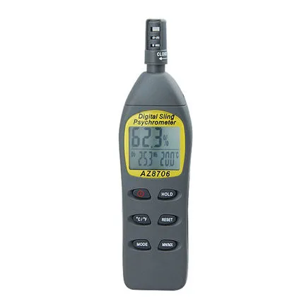 Портативный импортный Высокоточный гигрометр AZ8706/точка росы/влажная лампа, датчик температуры
Портативный импортный Высокоточный гигрометр AZ8706/точка росы/влажная лампа, датчик температуры