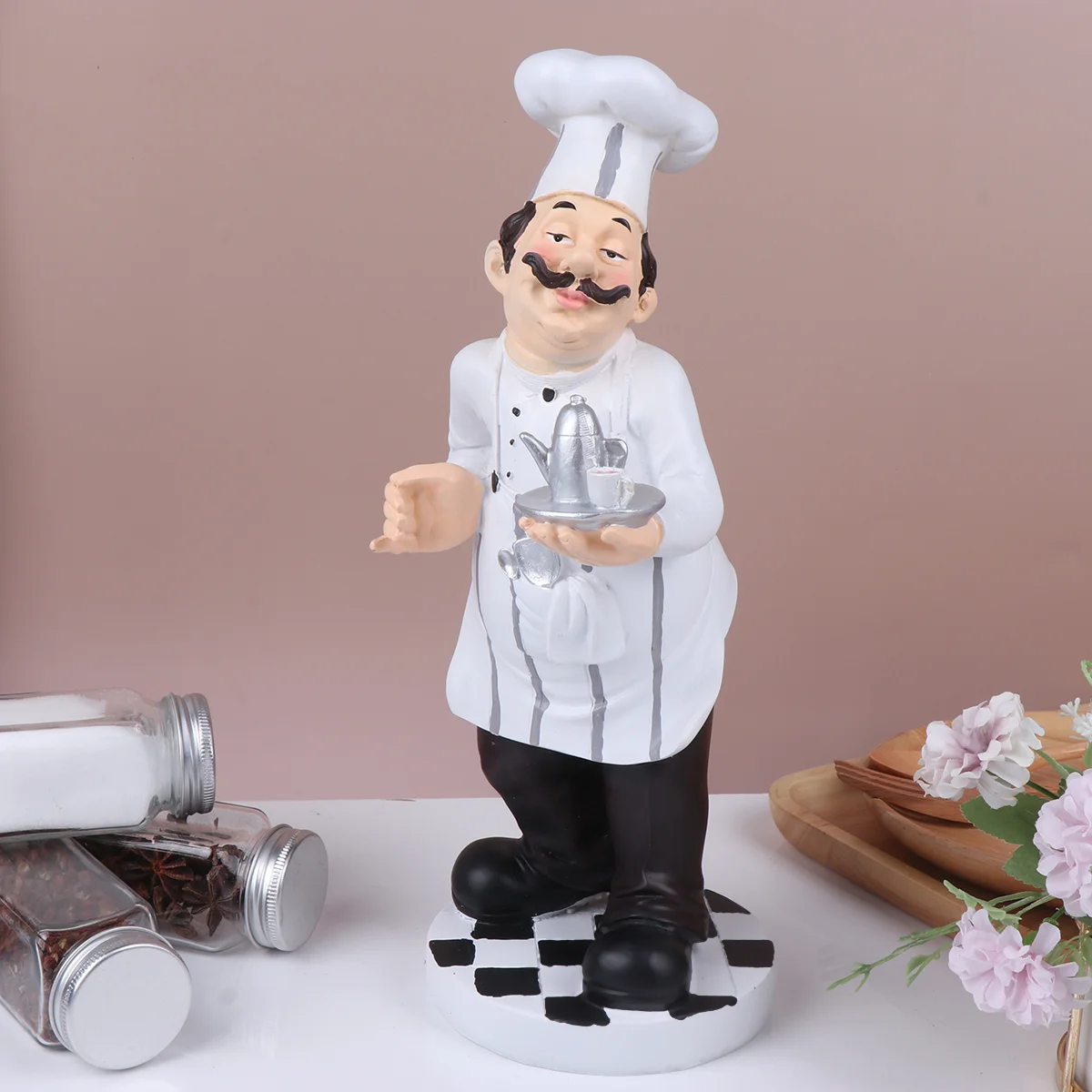 Chef Statue Figurine Resin Kitchen Figurines Italian Cook Ornament Sculpture Restaurant Cafe French Table Decoration Decorative 
Chef Statue Figurine Resin Kitchen Figurines Italian Cook Ornament Sculpture Restaurant Cafe French Table Decoration Decorative