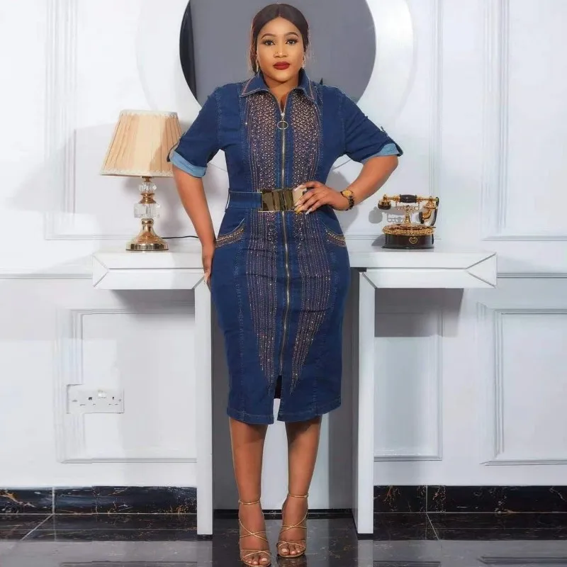 2022 Africa Clothing African Dresses For Women Dashiki Denim Diamonds New Style Spring Autumn Dress Fashion Africaine Femme
2022 Africa Clothing African Dresses For Women Dashiki Denim Diamonds New Style Spring Autumn Dress Fashion Africaine Femme