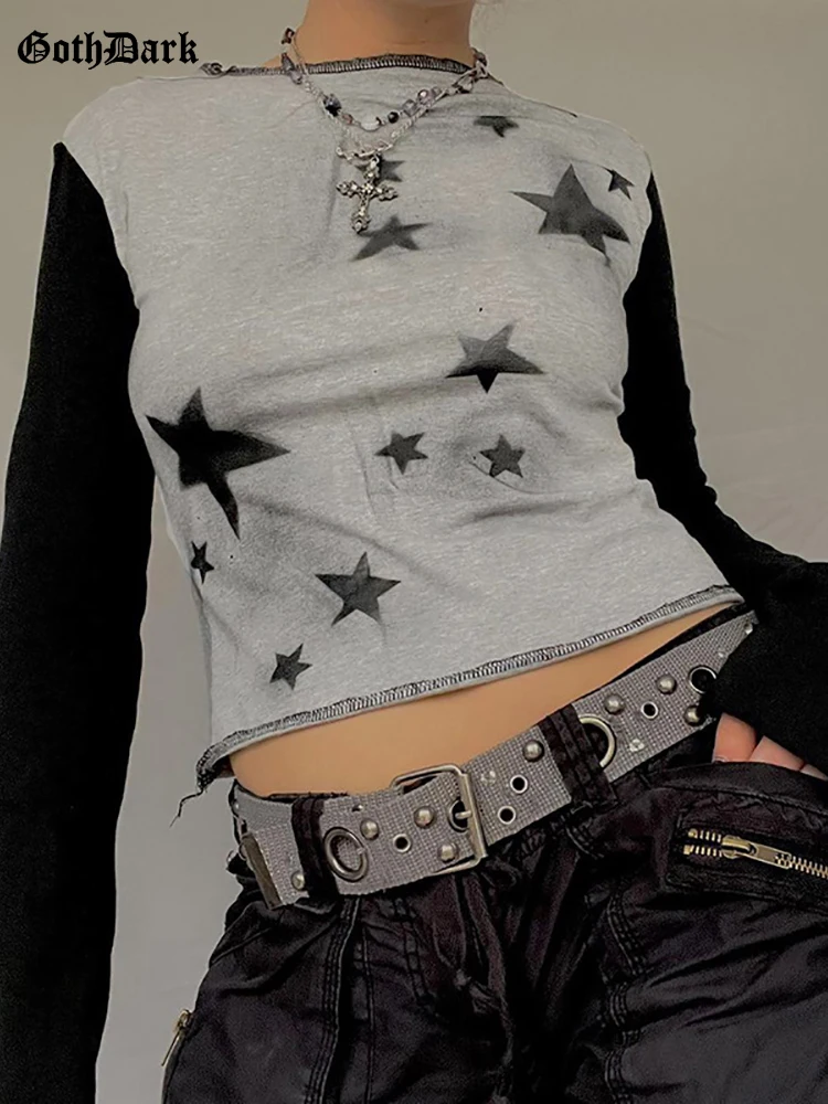 Goth Dark Pentagram Print Gothic Casual Women T-shirts Grunge Retro Y2k Long Sleeve Fashion Crop Tops Punk Bodycon 90 Streetwear
Goth Dark Pentagram Print Gothic Casual Women T-shirts Grunge Retro Y2k Long Sleeve Fashion Crop Tops Punk Bodycon 90 Streetwear
