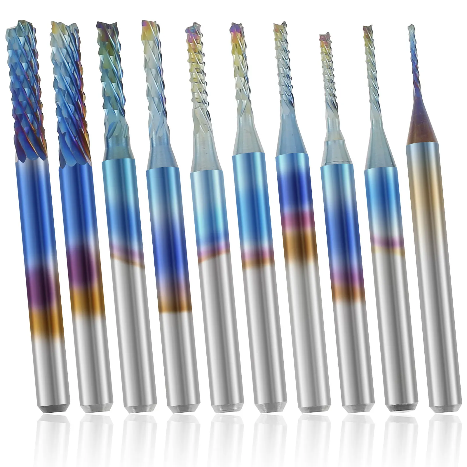10Pcs End Mill Bits Set Carbide 0.8-3.175MM Milling Cutter Set Sharp Wear Resistant Router Bit Set Woodworking Tool for Hardwood
10Pcs End Mill Bits Set Carbide 0.8-3.175MM Milling Cutter Set Sharp Wear Resistant Router Bit Set Woodworking Tool for Hardwood