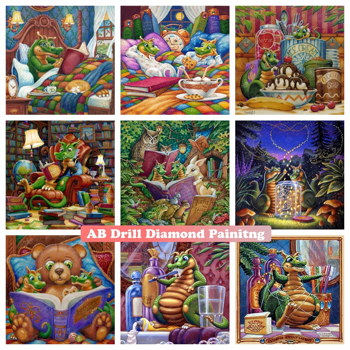 Cute Animal Little Dinosaur Reading Books By Randal Spangler 5D AB Diamond Painting Mosaic Art Cross Stitch Handwork Kids Gift
Cute Animal Little Dinosaur Reading Books By Randal Spangler 5D AB Diamond Painting Mosaic Art Cross Stitch Handwork Kids Gift