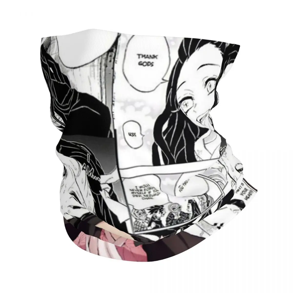 

Anime Demon Slayer Kamado Tanjirou Bandana Neck Gaiter Printed Wrap Mask Scarf MultifunctionHeadwear Cycling Unisex Windproof