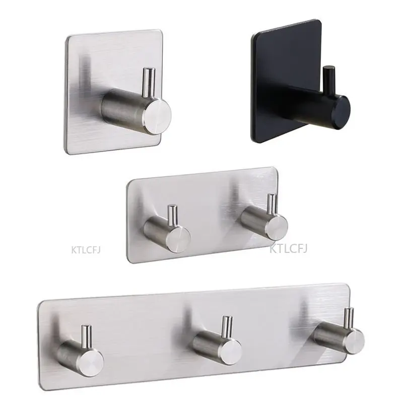 

Многоцелевые крючки на клейкой основе для стен, крючком, вешалки для ключей, 304 высококачественная нержавеющая сталь, кухонная дверь, ванная комната, домашние присоски