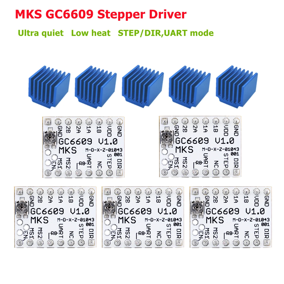 MKS GC6609 stepper motor driver StepStick breakout stepping driver module 6609 controller replace TMC 2208 3d printer parts
MKS GC6609 stepper motor driver StepStick breakout stepping driver module 6609 controller replace TMC 2208 3d printer parts