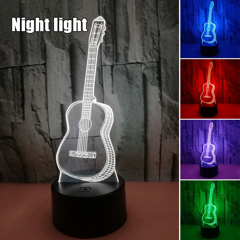 Creative LED Night Light 7 Color Changing 3D Guitar Shape Touch Lamp Remote Control Table Lamps Toys Gift For Home Decor
Creative LED Night Light 7 Color Changing 3D Guitar Shape Touch Lamp Remote Control Table Lamps Toys Gift For Home Decor