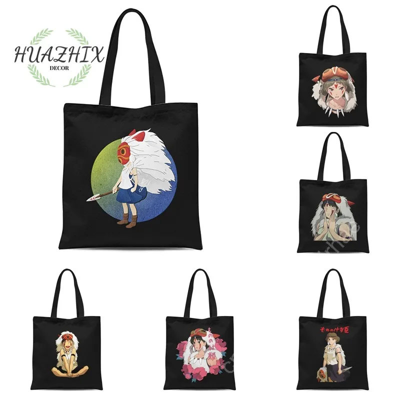 

Princess Mononoke Handbag Studio Ghibli Cute Shoulder Canvas Tote Bags for Women School Aesthetic Shopping Bag Handbags Totebag