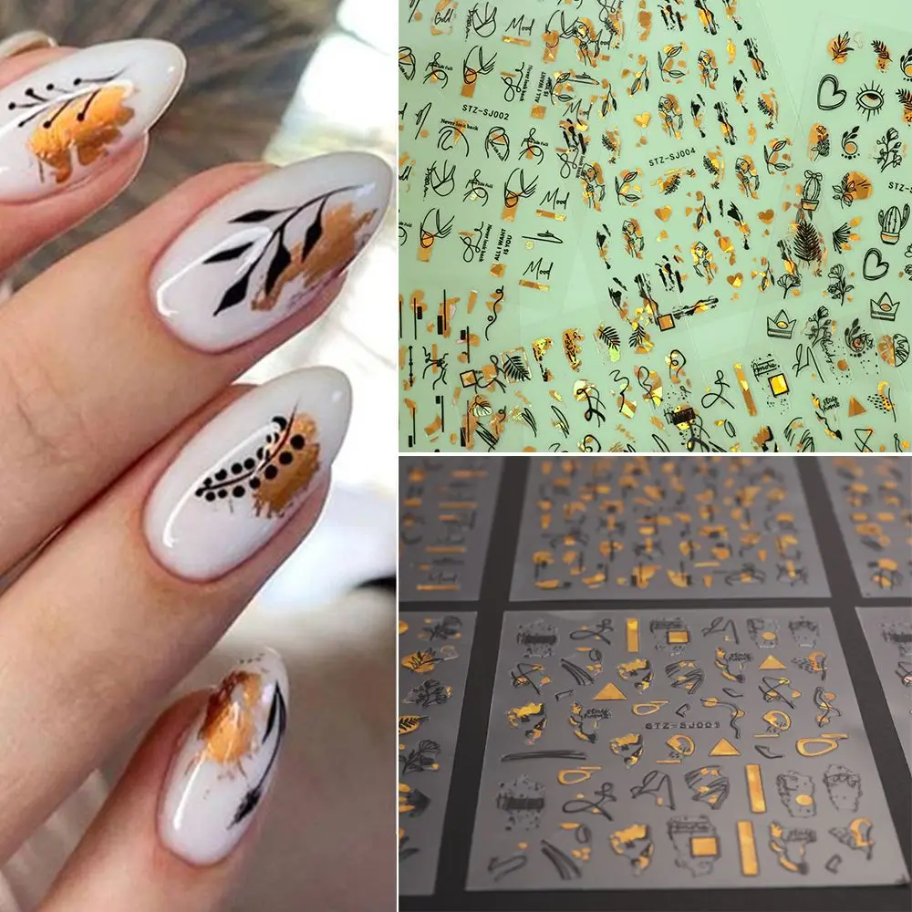 3D Holographic Rose Gold Nail Design Abstract Line Geometry French Manicure Decals Nail Art Sticker
3D Holographic Rose Gold Nail Design Abstract Line Geometry French Manicure Decals Nail Art Sticker
