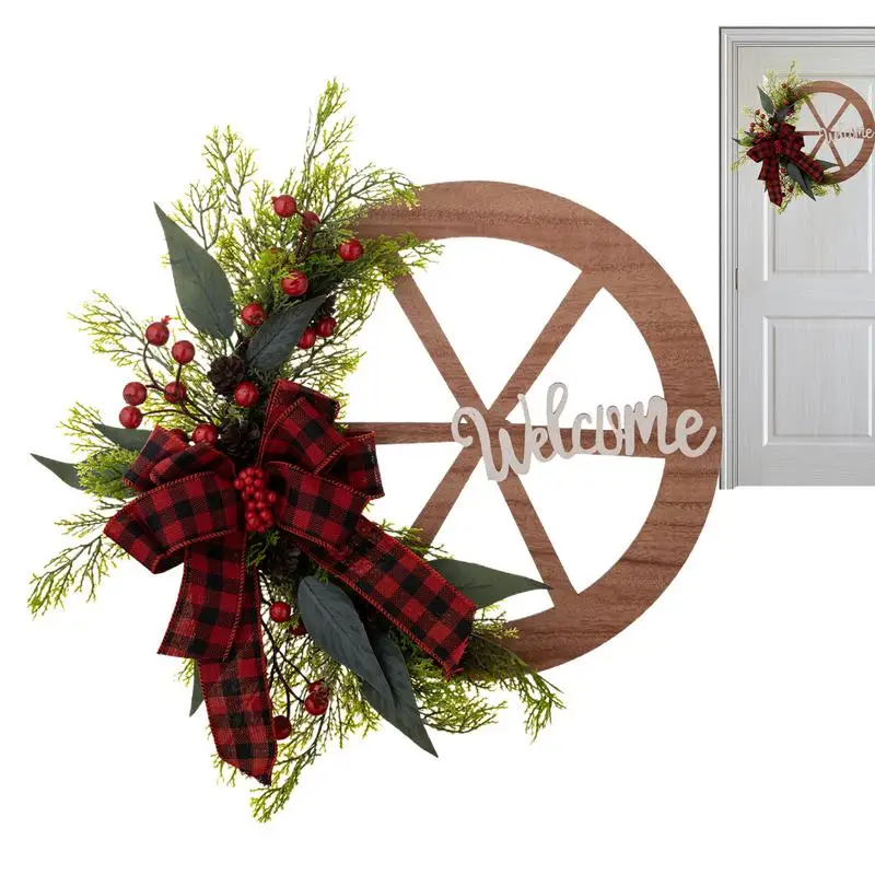 Christmas Wreath Decoration Artificial Wheel Bows Pine Garland Front Door Wreath Winter Wreath Christmas for Garland Farmhouse
Christmas Wreath Decoration Artificial Wheel Bows Pine Garland Front Door Wreath Winter Wreath Christmas for Garland Farmhouse