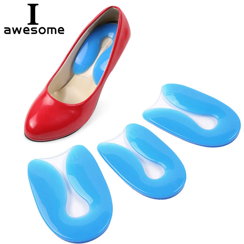

1 pair Hight quality Silicon Gel heel Cushion insoles soles relieve foot pain protectors Spur Support Shoe pad feet care Inserts