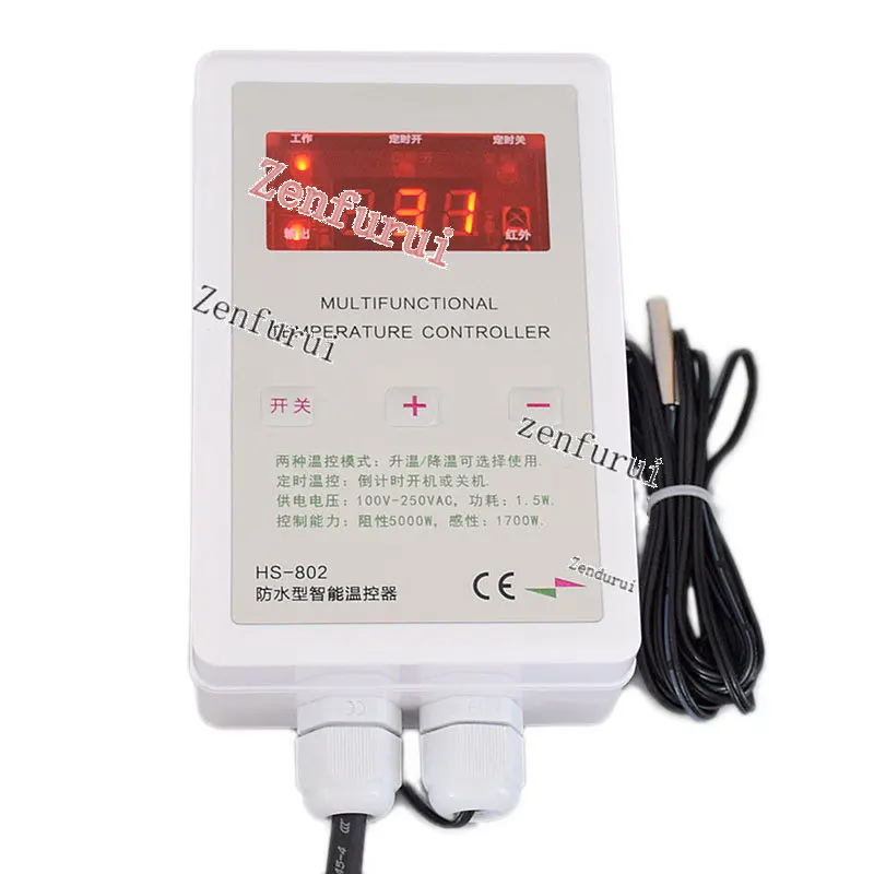 HS-802 Pig Farm Thermostat Chicken Farm Thermometer Tortoise Feeding Snake Thermostat Waterproof Temperature Control Instrument
HS-802 Pig Farm Thermostat Chicken Farm Thermometer Tortoise Feeding Snake Thermostat Waterproof Temperature Control Instrument