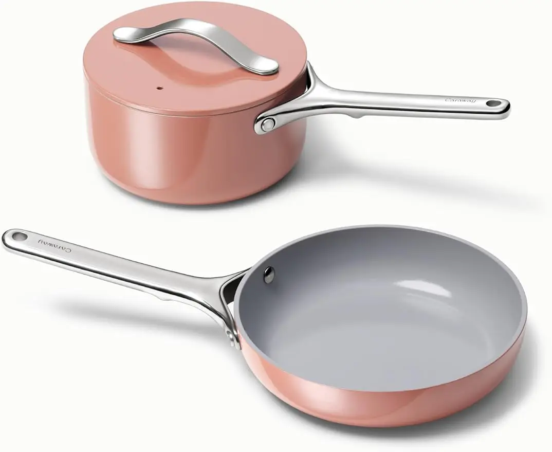 Caraway Mini Duo - Non-Stick Ceramic Mini Fry Pan, Mini Sauce Pan (1.05 QT, 8 "), Non-Toxic, PTFE, PFOA Free - Oven 
Caraway Mini Duo - Non-Stick Ceramic Mini Fry Pan, Mini Sauce Pan (1.05 QT, 8 "), Non-Toxic, PTFE, PFOA Free - Oven