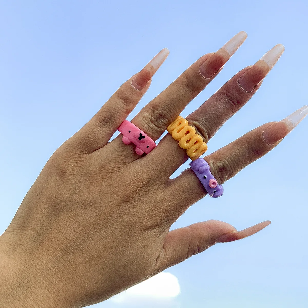 Creative geometric hollow acrylic joint ring sweet cartoon animal mix ring female
Creative geometric hollow acrylic joint ring sweet cartoon animal mix ring female