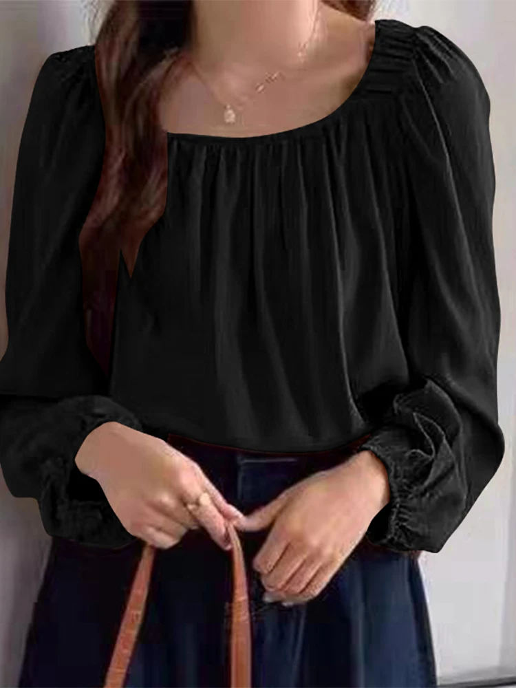 ZANZEA Women Long Sleeve Square Neck Blusas Fashion Shirt Spring Tunic Tops Oversized Blouses Casual Chemise Solid Tops 2023
ZANZEA Women Long Sleeve Square Neck Blusas Fashion Shirt Spring Tunic Tops Oversized Blouses Casual Chemise Solid Tops 2023