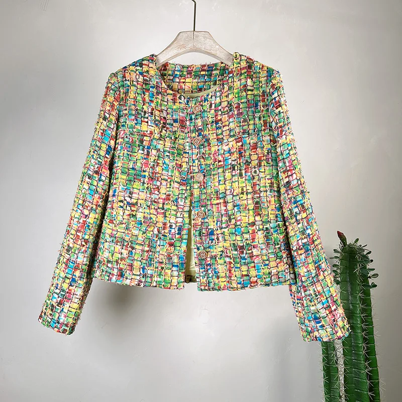 Runway Fall Spring Women's Trim Plaid Woolen Small Fragrance Tweed Jackets Slim Sweet Outerwear Brand Coats Top Casacos
Runway Fall Spring Women's Trim Plaid Woolen Small Fragrance Tweed Jackets Slim Sweet Outerwear Brand Coats Top Casacos