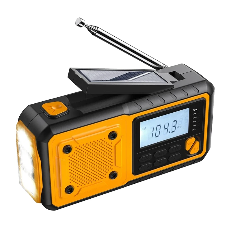 Emergency Solar Hand Crank Radio With 4000Mah Rechargeable Phone Charger,LED Flashlight,SOS Alarm For Outdoor Camping
Emergency Solar Hand Crank Radio With 4000Mah Rechargeable Phone Charger,LED Flashlight,SOS Alarm For Outdoor Camping
