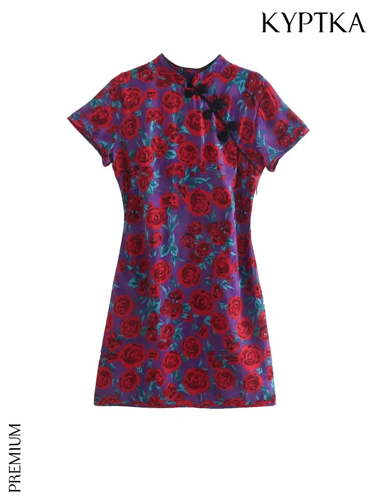 Женское мини-платье KYPTKA, винтажное платье с цветочным принтом, коротким рукавом и боковой молнией,
Женское мини-платье KYPTKA, винтажное платье с цветочным принтом, коротким рукавом и боковой молнией,