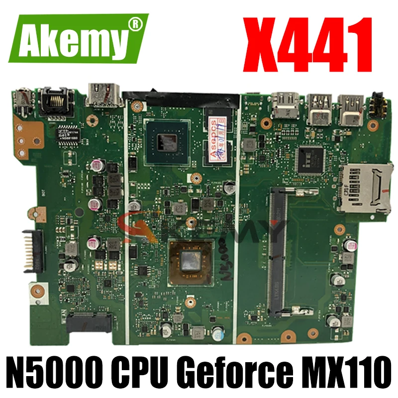 Материнская плата Akemy для Asus X441 X441M X441MB Laotop материнская с процессором N5000 Geforce MX110 |