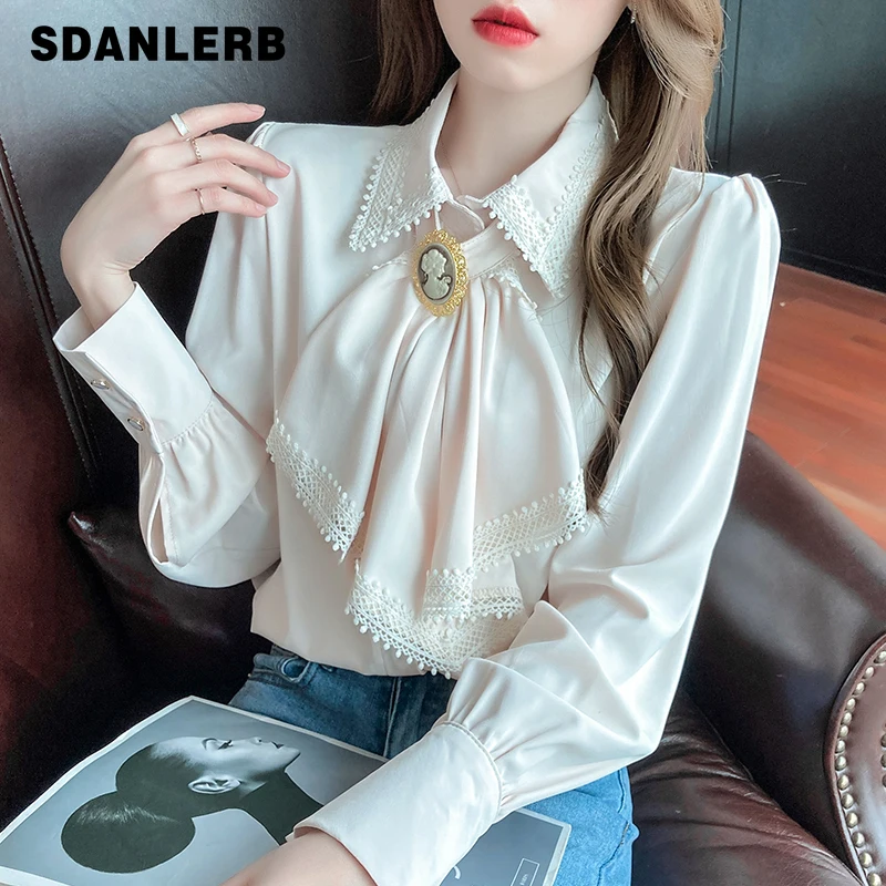 2022 Spring New Bow Tie Lapel Bottoming Shirt Women's Long-Sleeved Solid Color Top French Style Retro Elegant Chiffon Blouse
2022 Spring New Bow Tie Lapel Bottoming Shirt Women's Long-Sleeved Solid Color Top French Style Retro Elegant Chiffon Blouse