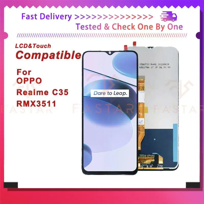 ЖК-дисплей с сенсорным дигитайзером в сборе для OPPO Realme C35, замена экрана телефона RMX3511 oppo c35, протестирован
ЖК-дисплей с сенсорным дигитайзером в сборе для OPPO Realme C35, замена экрана телефона RMX3511 oppo c35, протестирован