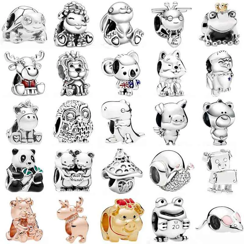 Fashion Bright-eyed Turtle Sheep Rabbit Frog Prince Bee Mine Bear Owl Charm 925 Sterling Silver Beads Fit Bracelet DIY Jewelry
Fashion Bright-eyed Turtle Sheep Rabbit Frog Prince Bee Mine Bear Owl Charm 925 Sterling Silver Beads Fit Bracelet DIY Jewelry