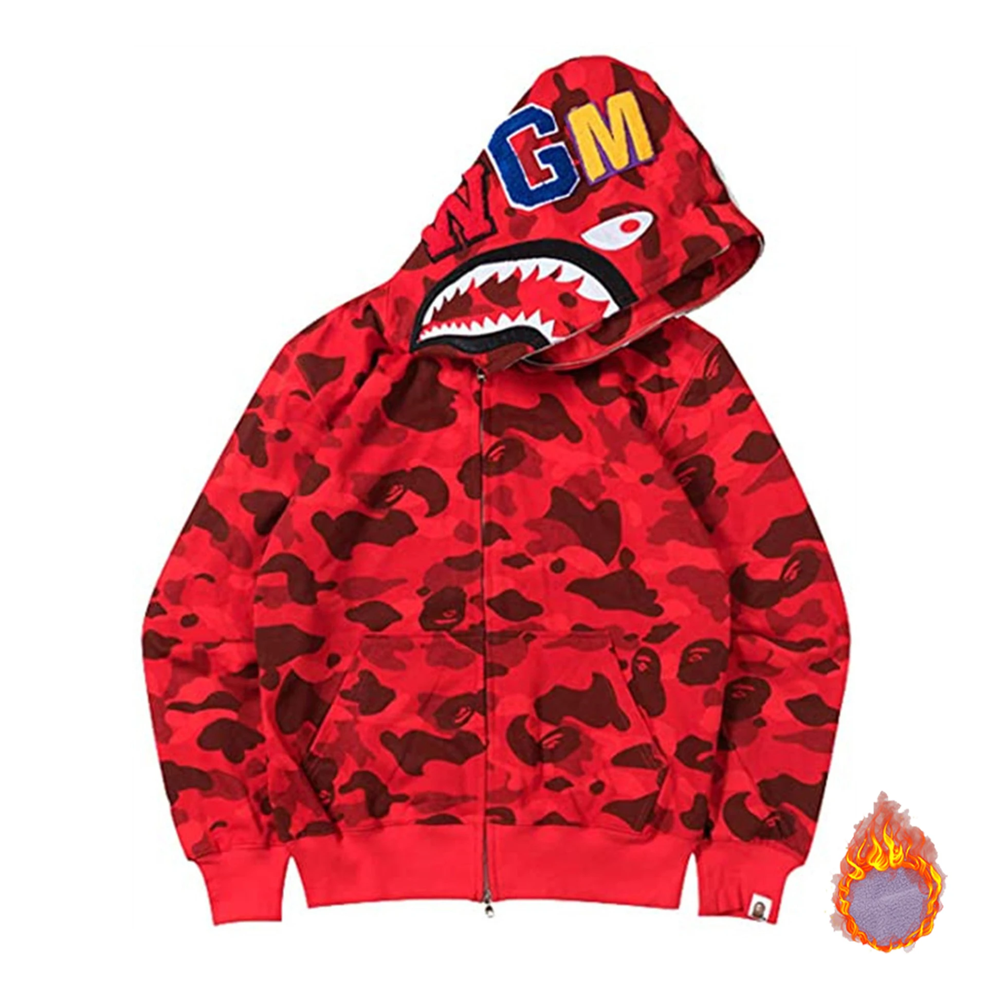 2022 Y2K sweatshirt Japanese embroidered shark camo hip hop loose and fleecy zipper cardigan matching hoodie jacket
2022 Y2K sweatshirt Japanese embroidered shark camo hip hop loose and fleecy zipper cardigan matching hoodie jacket