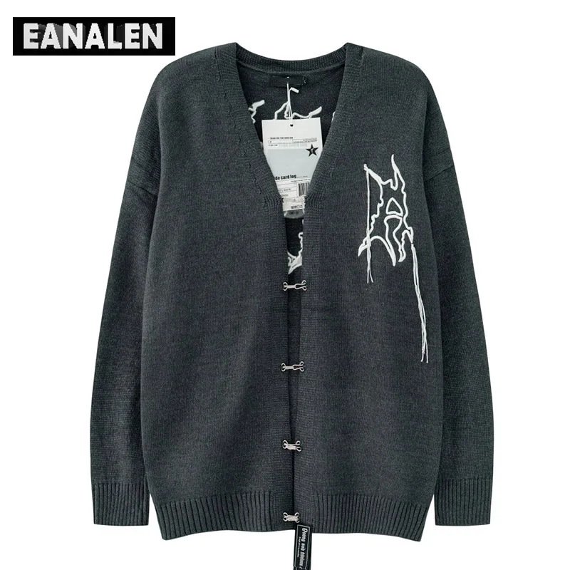 Harajuku retro embroidery graffiti knitted sweater coat men's jumper large profile button cardigan thick sweater grandpa ugly
Harajuku retro embroidery graffiti knitted sweater coat men's jumper large profile button cardigan thick sweater grandpa ugly