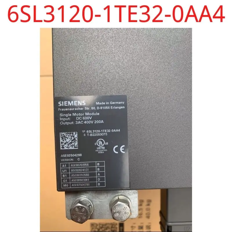 used 6SL3120-1TE32-0AA4 SINAMICS S120 SINGLE MOTOR MODULE INPUT: DC 600V OUTPUT: 3AC 400V, 200A OUTPUT: at 8 kHz / 140A . DRIV
used 6SL3120-1TE32-0AA4 SINAMICS S120 SINGLE MOTOR MODULE INPUT: DC 600V OUTPUT: 3AC 400V, 200A OUTPUT: at 8 kHz / 140A . DRIV