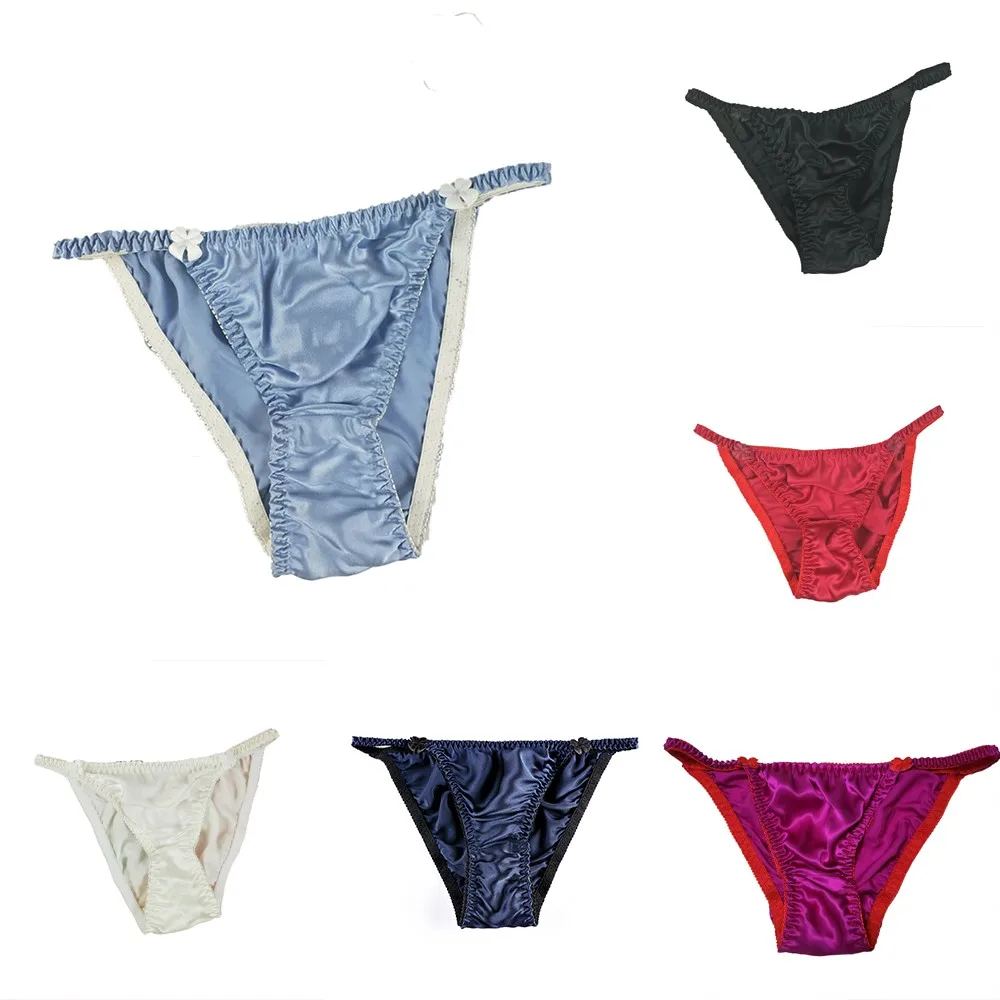 Women Sexy Silk String Bikini Briefs Panties Silk Underwear Solid G-String Thongs Low Waist Fashion Female Lingerie new
Women Sexy Silk String Bikini Briefs Panties Silk Underwear Solid G-String Thongs Low Waist Fashion Female Lingerie new