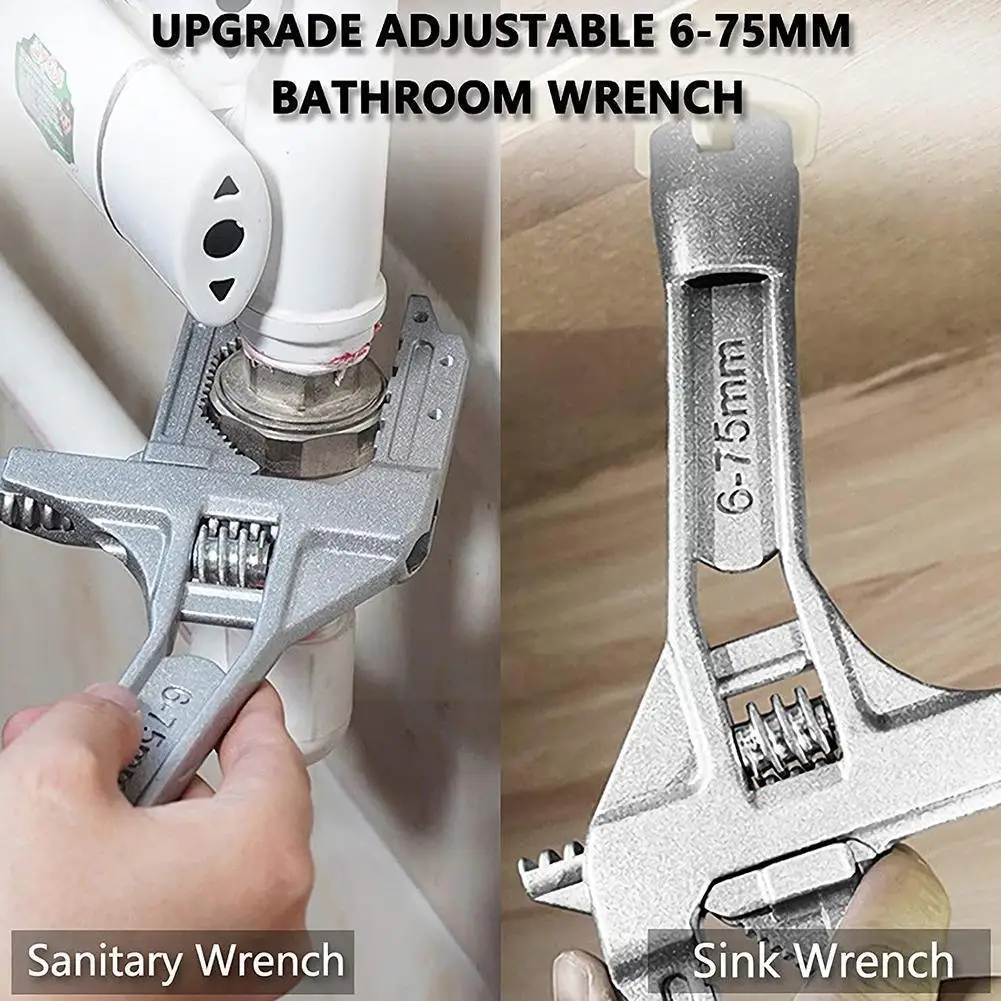 Bathroom Spanner Multi-function Washbasin Water Tap Wrench Large Hand Tools Wrench Aluminium Repair Alloy Adjustable Openin C9l0
Bathroom Spanner Multi-function Washbasin Water Tap Wrench Large Hand Tools Wrench Aluminium Repair Alloy Adjustable Openin C9l0