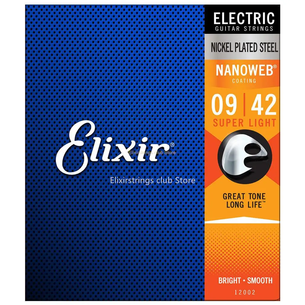 

Elixir Electric Guitar Strings 12002 NANOWEB Anti-Rust Plated Nickel Steel Ultra-Thin Coating Strings .009 .011 .016 024 032 042