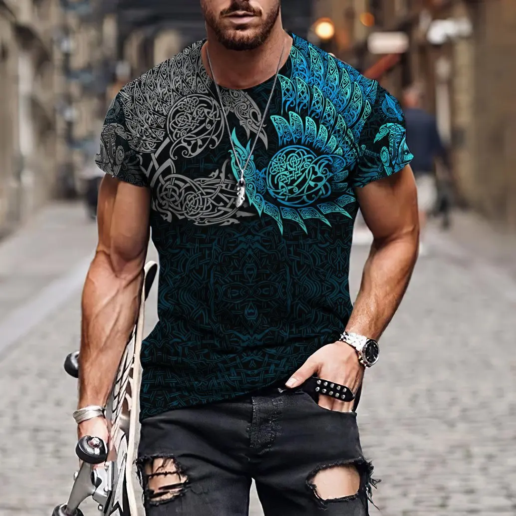 Viking symbol men's 3D print T-shirt, casual summer short sleeve round neck T-shirt, Unisex street wear
Viking symbol men's 3D print T-shirt, casual summer short sleeve round neck T-shirt, Unisex street wear