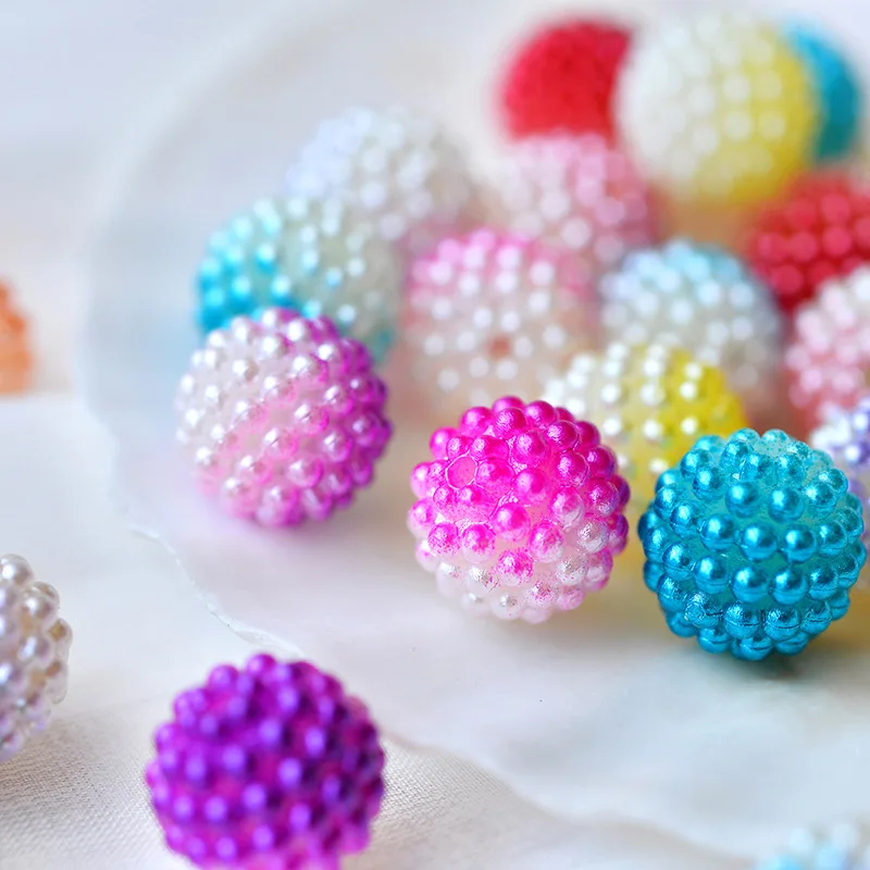 

Color Two-Color Beads Imitation Pearl Bayberry Balls Straight Hole Round Loose Beads Off-White ABS Pearls DIY Accessories