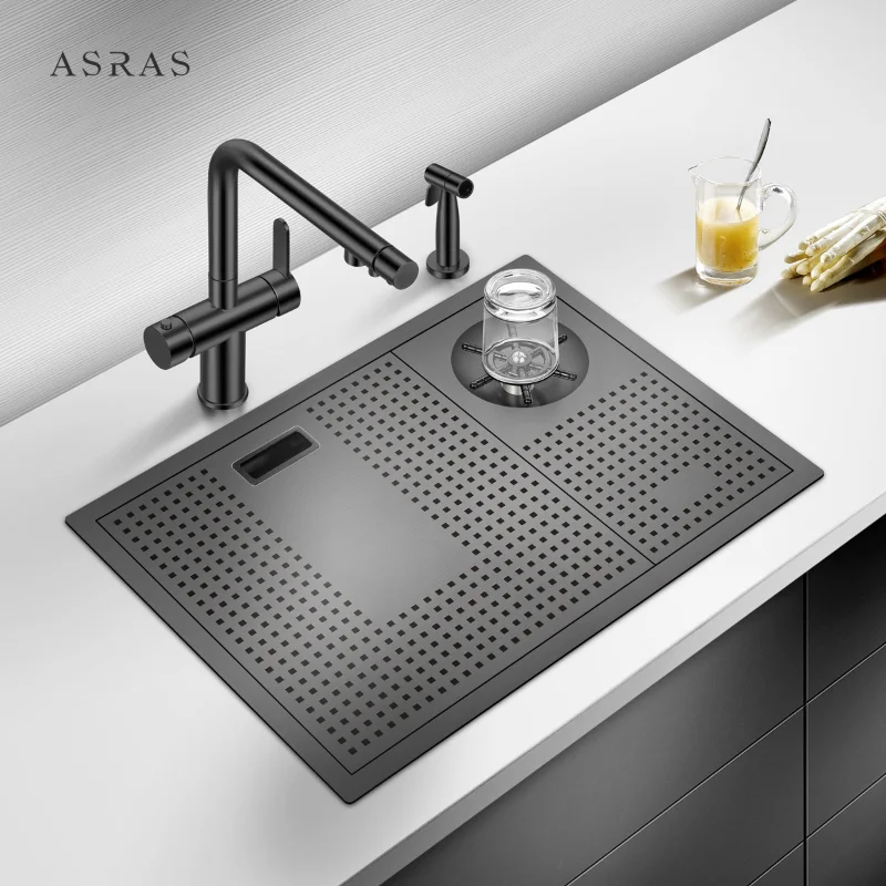 ASRAS kitchen Sink Nanometer Cup Rinser 304 Stainless Steel 4mm Thickness Handmade High Pressure Washer
ASRAS kitchen Sink Nanometer Cup Rinser 304 Stainless Steel 4mm Thickness Handmade High Pressure Washer